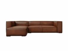 Canapé d'angle gauche "agawa", 4 places, marron, cuir véritable MIC_LC_71_F1_AGAWA5