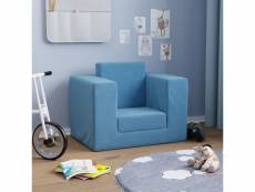 Canapé original pour enfants bleu peluche douce - 53 x 37 x 38