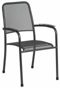 Chaise empilable en acier gris