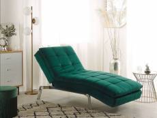 Chaise longue réglable vert émeraude loiret 210557