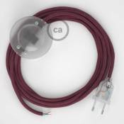 Creative Cables - Cordon pour lampadaire, câble RC32 Coton Marc De Raisin 3 m. Choisissez la couleur de la fiche et de l'interrupteur Transparent