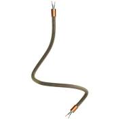 Creative Cables - Kit Creative Flex tube flexible recouvert de tissu RZ24 Noir et Or Cuivre satiné - 60 cm - Cuivre satiné