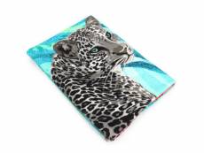 Drap de plage 100x180 cm leopard multicolore