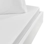 Drap housse percale coton pour lit articulé Blanc