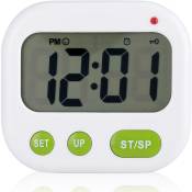 Eosnow - Réveil Digital Double Alarme Horloge Numérique Minuterie Electronique lcd Musique Vibration avec Rétro-éclairage Lumière de Nuit