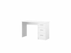 Essentielle bureau 3 tiroirs - décor blanc - l 121,2 x p 74,3 x h 55 cm 6493BUR1ECR