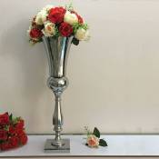 Grand vase à fleurs de luxe en fer argenté - Urne