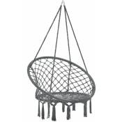 Helloshop26 - Hamac siège rond chaise suspendue diamètre d'assise 60 cm gris foncé - Gris