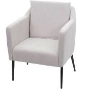 HHG - Fauteuil de salon 707a, fauteuil cocktail fauteuil relax fauteuil Tissu/Textile crème-beige - beige