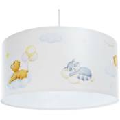 Lampe de chambre pour enfants lampe suspendue Sweet Dreams 1XE27 Max.60W pvc avec pression de couleur uv Blanc, multicolore h: 102 cm Ø30cm Dimmable