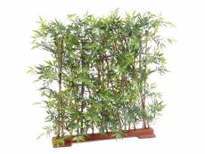 Plante artificielle haute gamme spécial extérieur/ haie bambou artificiel coloris vert - dim : 110 x 45 x 110 cm