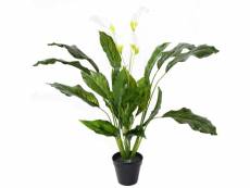 Plante artificielle haute gamme spécial extérieur / spathiphyllum artificiel - dim : 90 x 80 cm -pegane-