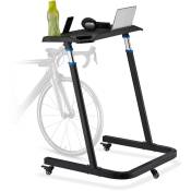 Pupitre multifonctionnel réglable en hauteur, laptop sur roues, vélo à tablette, hauteur: 87-135 cm, noir. - Relaxdays
