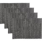 Serviettes de table (x4) coton 45x45 noir