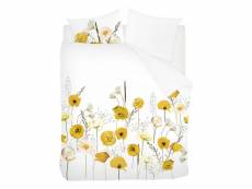 Snoozing yellow poppy housse de couette - 100% coton