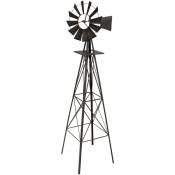 Stilista - Moulin à vent géant style us en acier, hauteur 245 cm, rotor 55 cm, roulement à billes, choix de couleur, bronze