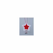 Suspension étoile rouge pour sapin de Noël 8 cm