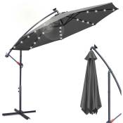 Swanew - Parasol - parasol jardin, parasol, parasol de balcon - 350 cm Gris mit led - Gris