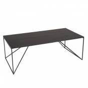 Table basse rectangulaire noire 120x60cm piètement