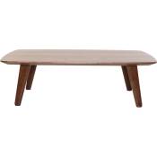 Table basse rectangulaire vintage bois foncé noyer L120cm FIFTIES - Noyer