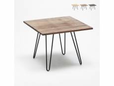 Table industrielle 80x80 de bar restaurant maison acier et bois hammer AHD Amazing Home Design