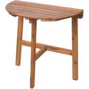 Table pliante HW C-L19 - table de jardin balcon - In-/Outdoor pliable bois acacia certifié mvg 71x70x34cm