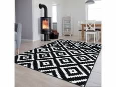 Tapiso luxury tapis moderne marrocain noir blanc fin 180 x 250 cm L885D BLACK 1,80-2,50 LUXURY PP ESM