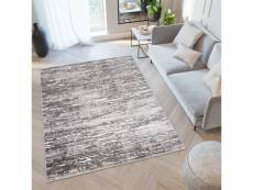 Tapiso tapis salon chambre nil moderne gris beige rayures