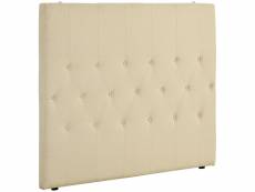 Tête de lit capitonnée - tête de lit rembourrée - dim. 150l x 120h cm - épaisseur 7 cm - mdf coton polyester beige