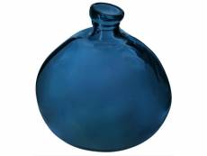 Vase rond verre recyclé d45 bleu - atmosphera
