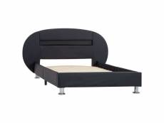 Vidaxl cadre de lit avec led noir similicuir 90x200 cm 285426