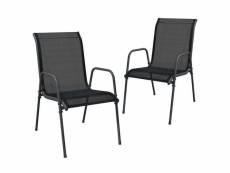 Vidaxl chaises de jardin 2 pcs acier et textilène noir