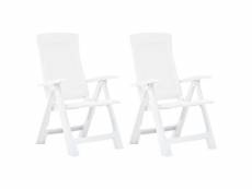 Vidaxl chaises inclinables de jardin 2 pcs plastique blanc 48760