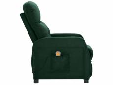 Vidaxl fauteuil de massage vert foncé tissu 289832