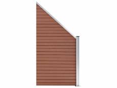 Vidaxl panneau de clôture wpc 95x(105-180) cm marron