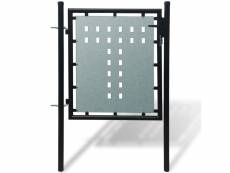 Vidaxl portail simple de clôture noir 100x125 cm 141684