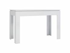 Vidaxl table de salle à manger blanc brillant 120x60x76 cm aggloméré 800762