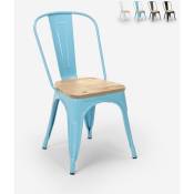 Ahd Amazing Home Design - chaise cuisine industrielle design style Lix steel wood top light Couleur: Turquoise