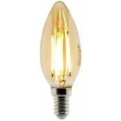 Ampoule Déco filament LED ambrée Flamme 4W E14 400lm