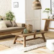 ANDRIAN - Table basse rectangulaire 140x70cm bois Pin recyclé - Marron