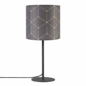 Applique Abat-Jour Tissu Lampe à Poser Lampe De Chevet E14 Vintage Rétro Ronde Lampe de table - Noir, Design 1 (Ø18 cm) - Paco Home