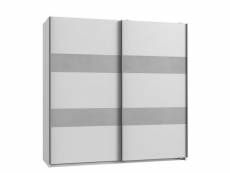 Armoire de rangement aude portes coulissantes 179 cm blanc mat rechampis béton gris clair 20100890994