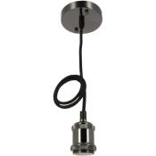 Arum Lighting - Suspension métal noir E27 retro chic cable textile