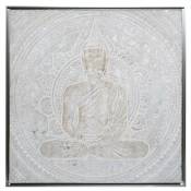 Atmosphera - Toile peinte relief bouddha 8x78cm créateur d'intérieur - Argent