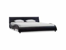 Cadre de lit avec led noir similicuir 140 x 200 cm