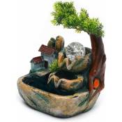 Cascade Bureau Fontaine Décor Humidificateur de bureau avec jardin de rocaille et bonsaï pour bureau, maison, chambre à coucher, bureau