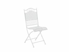 Chaise de jardin en fer forgé blanc mdj10025