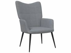 Chaise de relaxation 62x68,5x96 cm gris clair tissu