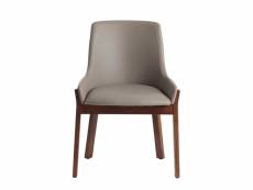 Chaise rembourrée en simili cuir et structure en bois couleur noyer