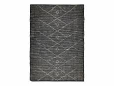 Chic tribal - tapis en jonc de mer motif tribal noir 160x230